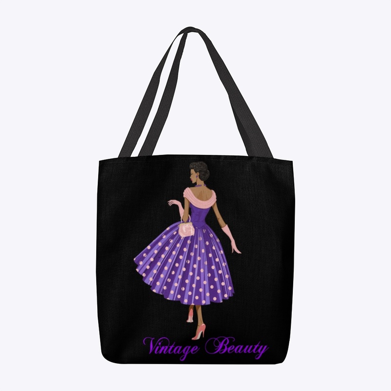 Vintage Beauty- Purple Lady Tote