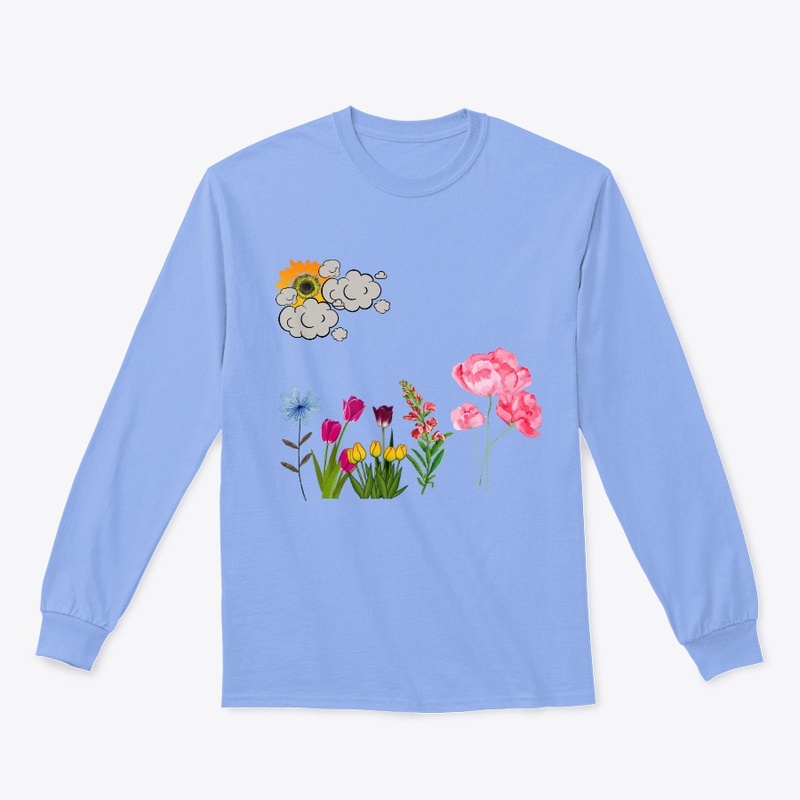 Flower Garden with Cloulded Sunflower