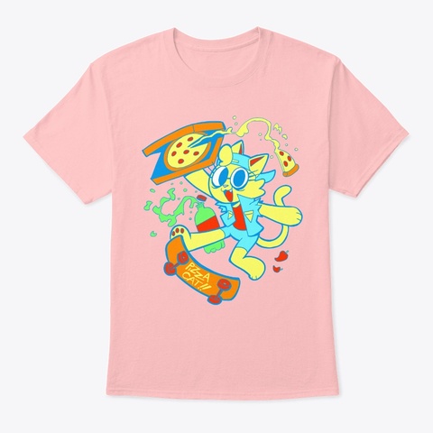Pizza Cat Pale Pink Camiseta Front