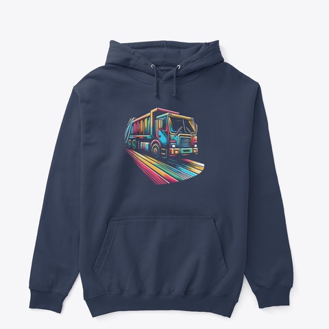 Truck   Lorry Trucks Colorful Lorry Navy T-Shirt Front