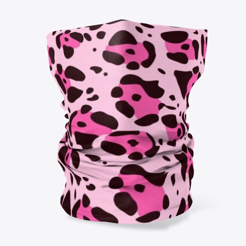 Pink Jaguar Print Neck Gaiter 