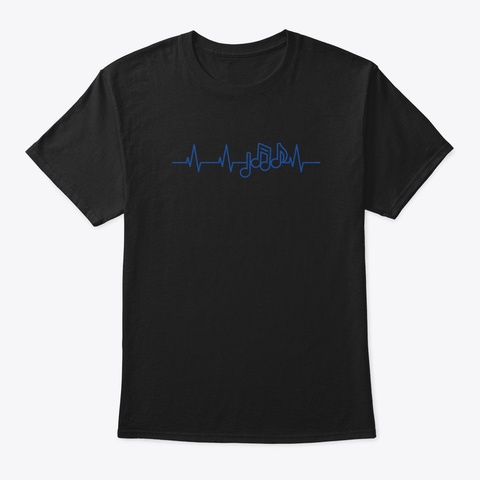 Musician Heartbeat Black T-Shirt Front