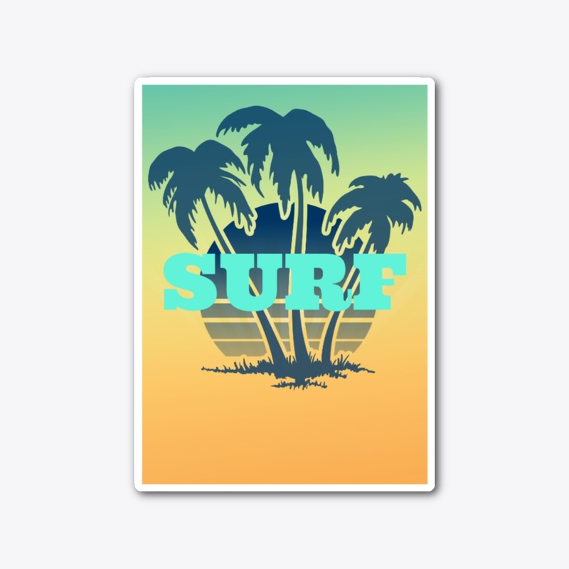 Retro Sunset Surf Text Design