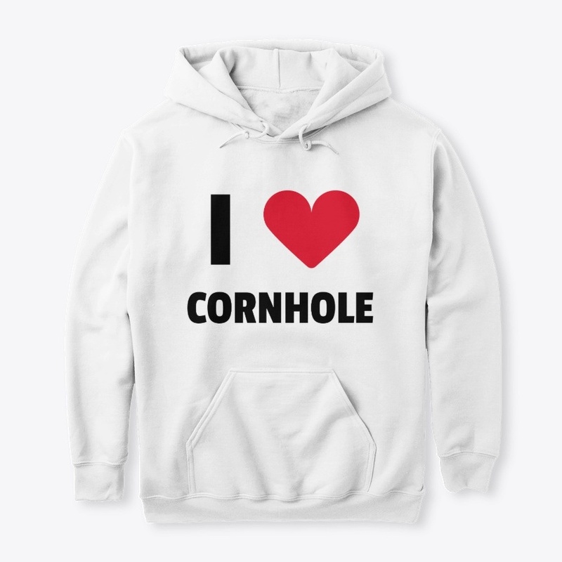 I LOVE CORNHOLE LINE (BLACK WRITING)