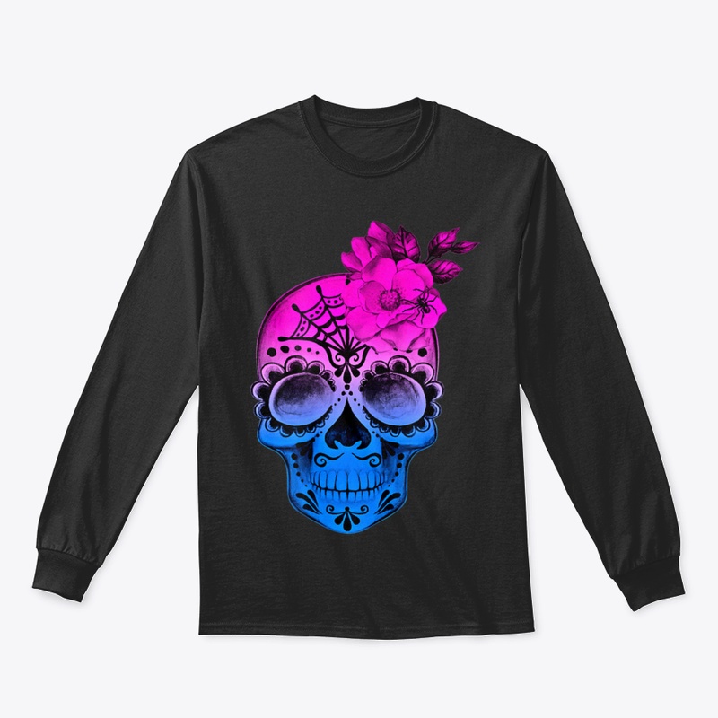 Bisexual Sugar Skull Halloween Dia De Lo