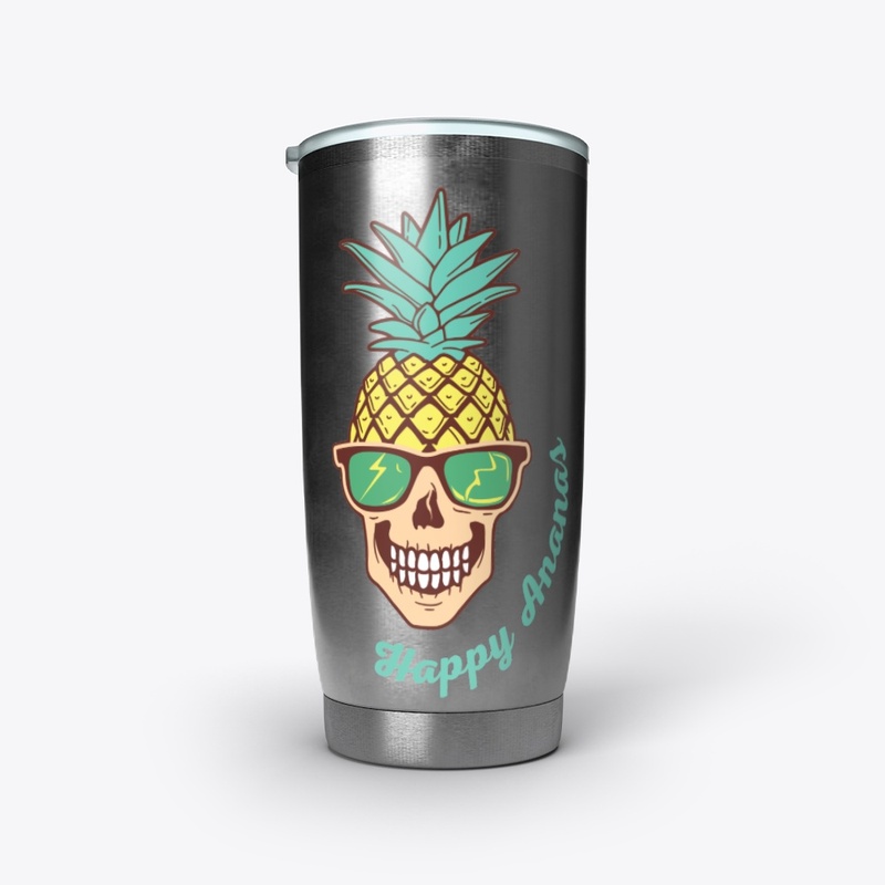 Funny Pineapple with Sunglasses 