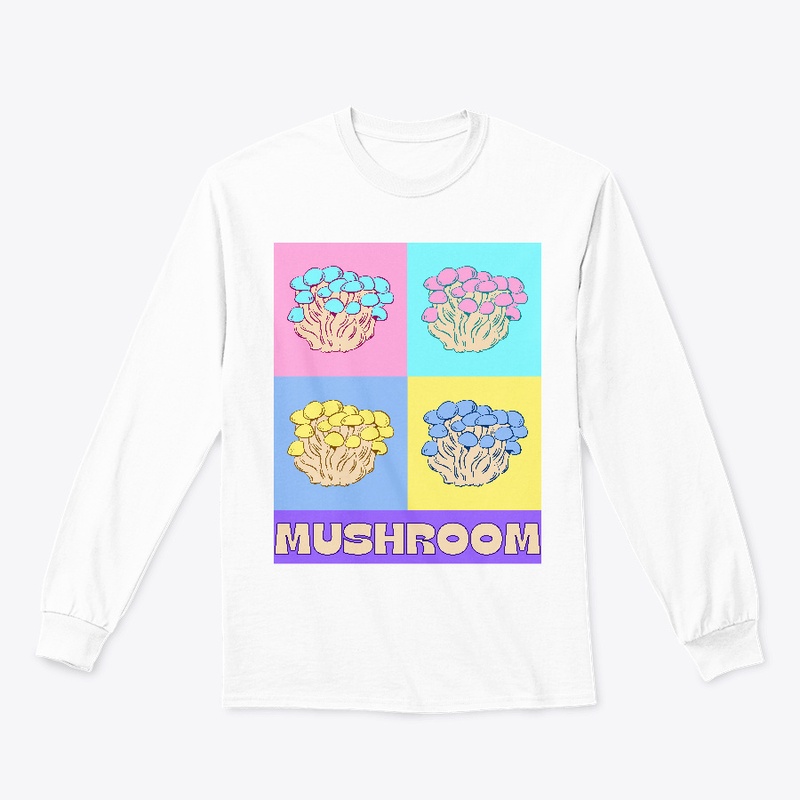 Cute baby pastel four mushroom collage