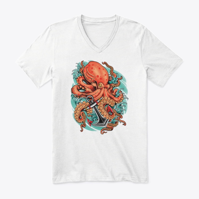Seven Relics Giant Octopus Tattoo Design