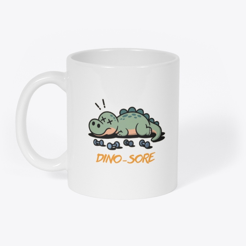 Dino-Sore Funny Tired Gym Dinosaur