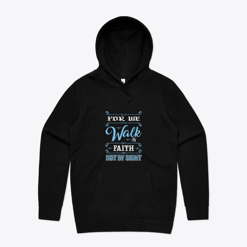 For We Walk by Faith Typography T-Shirt