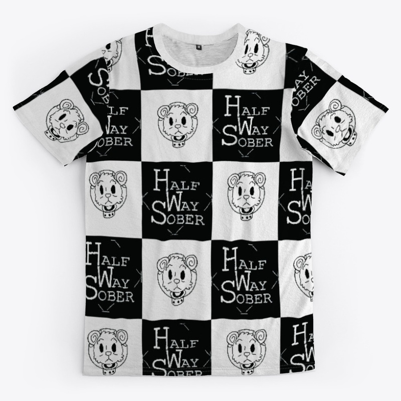 Half Way Sober Checker Tee