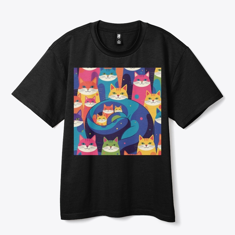 Colorful Cat Family