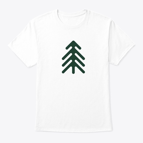 Minimalist Pine White T-Shirt Front