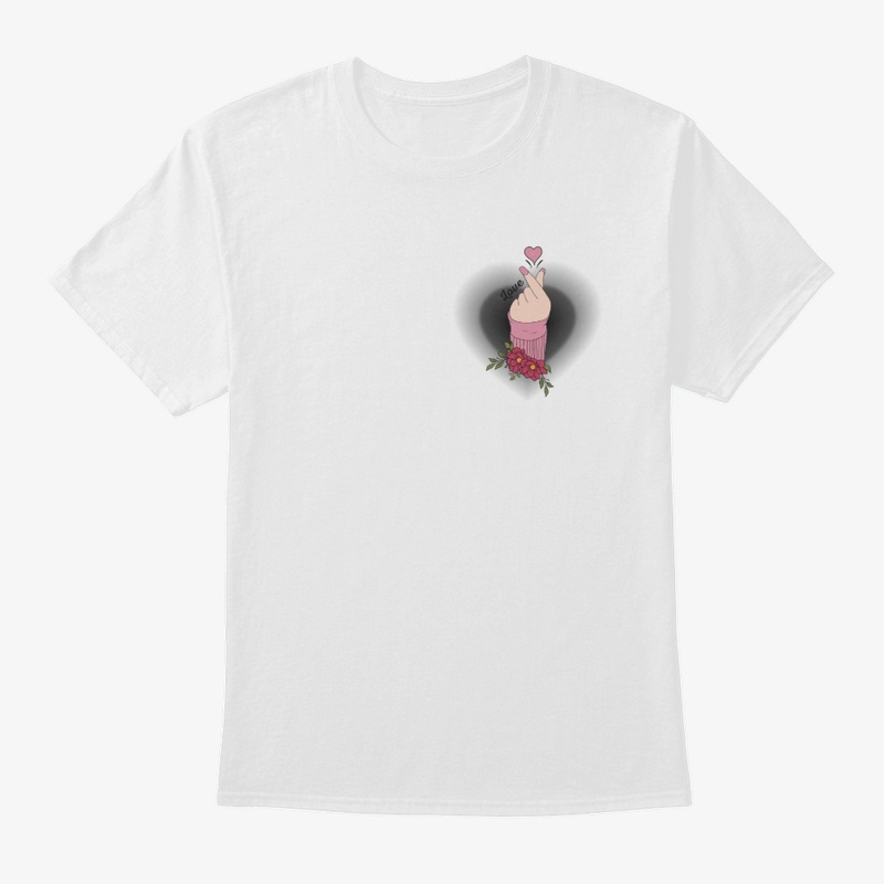 Pink Floral Snap Heart Love Tee