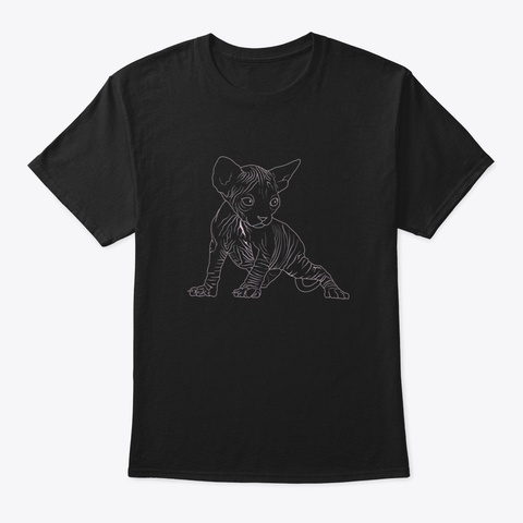 Sphynx Cat Lovers I Cute Hairless Kitten Black T-Shirt Front
