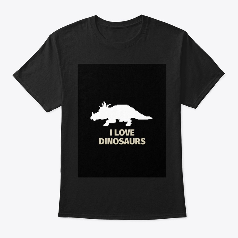 Pixel Art Dinosaur 11 Black