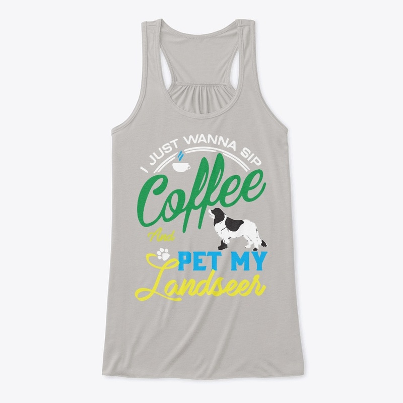 Cute Landseer and Coffee shirt funny dog
