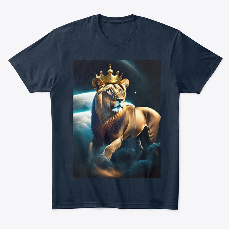 Crowned lion on clouds