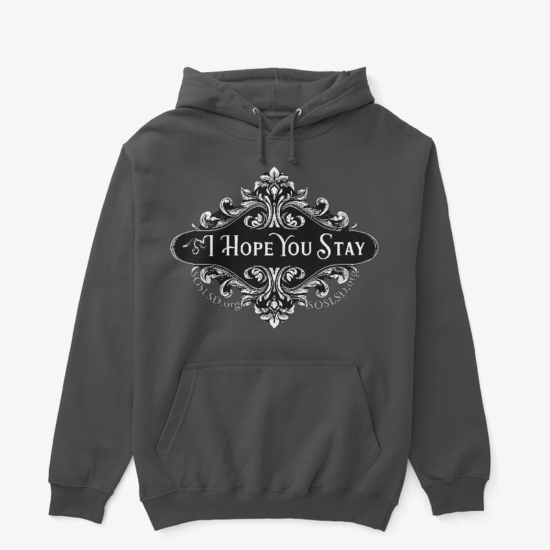 Hope You Stay hoodie in mono blk/wht