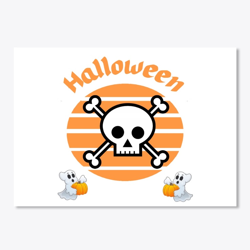 Happy Halloween - Skull and ghosts