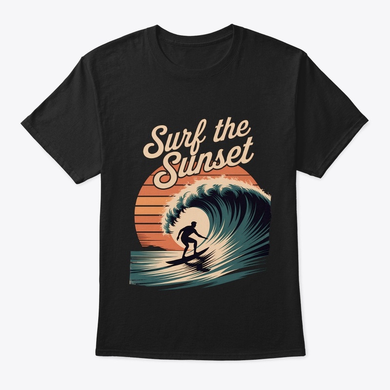  Surf the Sunset graphic tee, surfing
