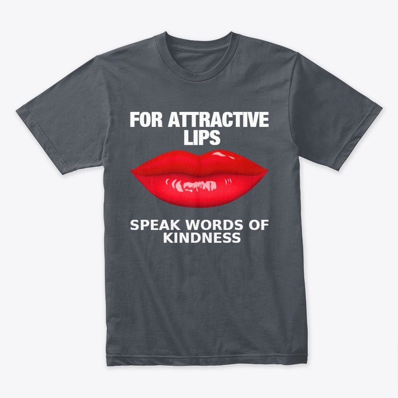 Lips beauty with words of kindness