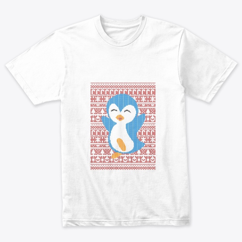 Mens Shirt Cheering Penguin - Ugly Xmas