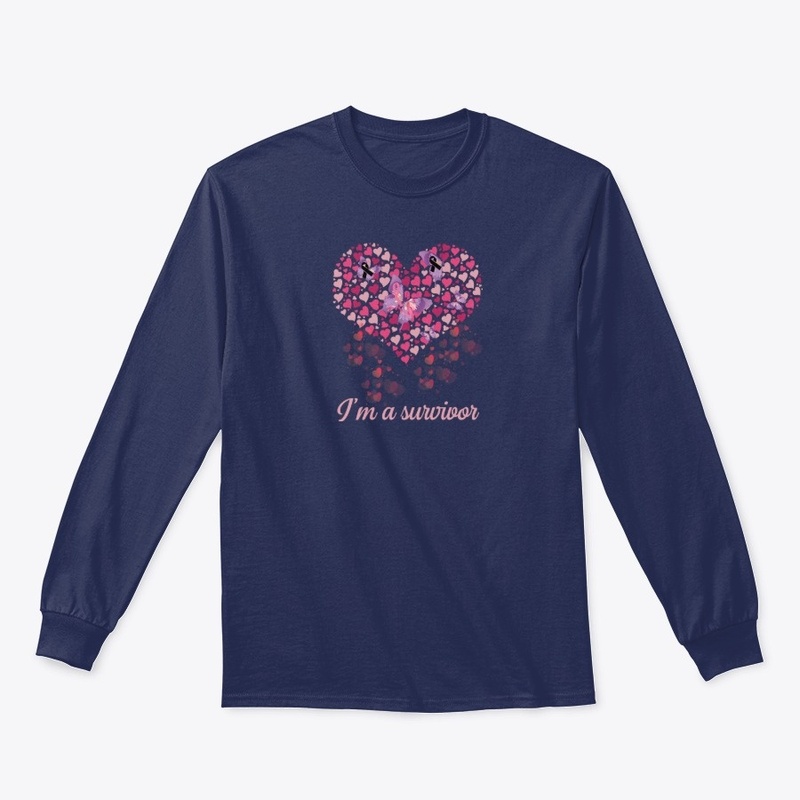 I'm a Survivor Full Hearts Ribbon Black