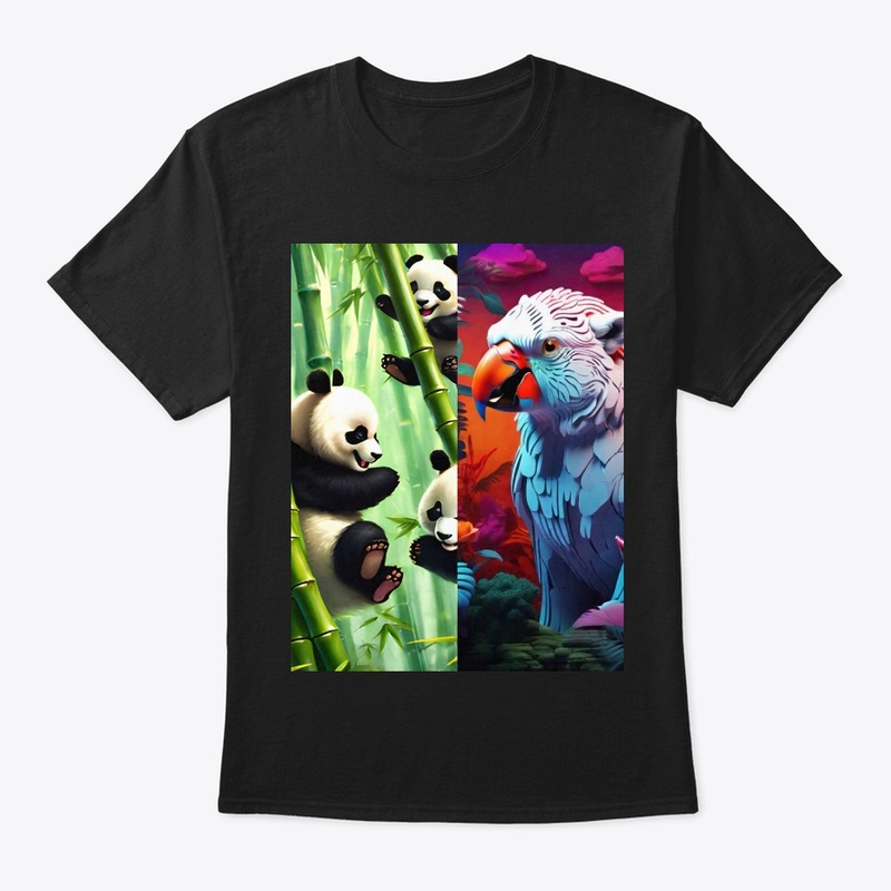 Parrot and Panda Natures Graphic Shirts