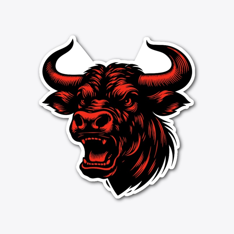 Powerful Cow Head Art