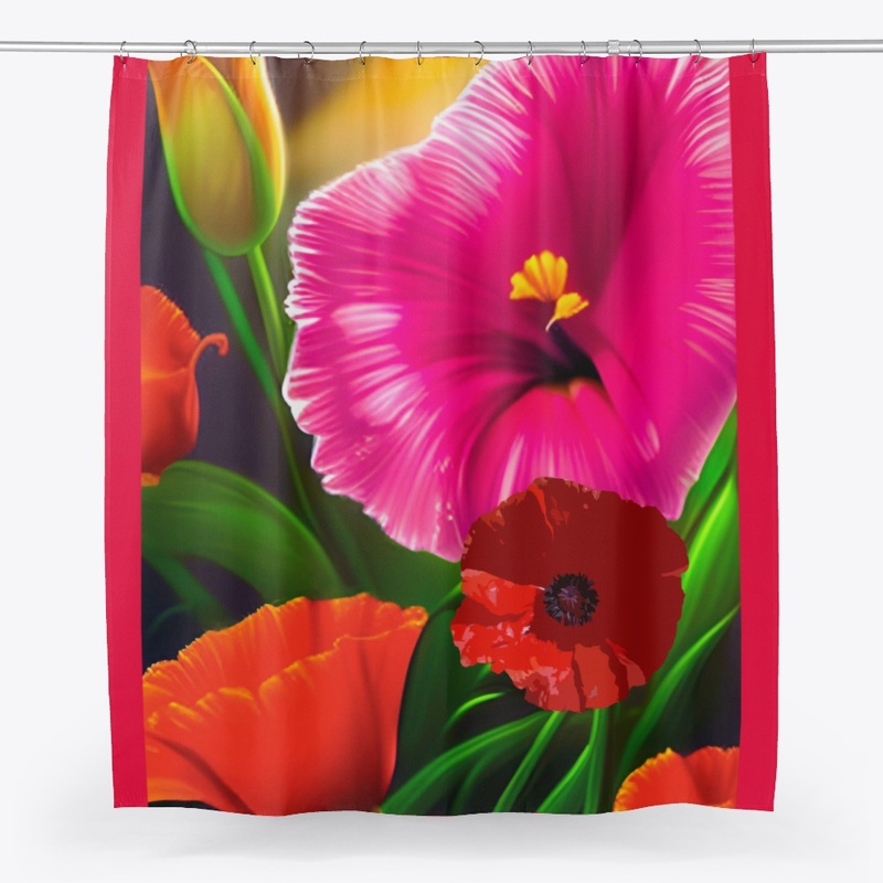 Gladiolus And Poppies