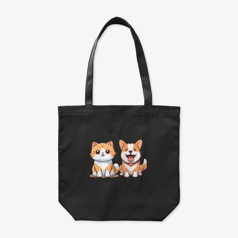 Cute Cartoon Cat and Dog
