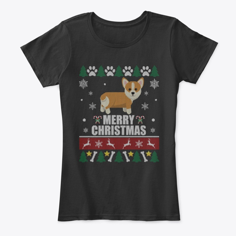 Ugly Christmas Sweater Corgi Dog Slim