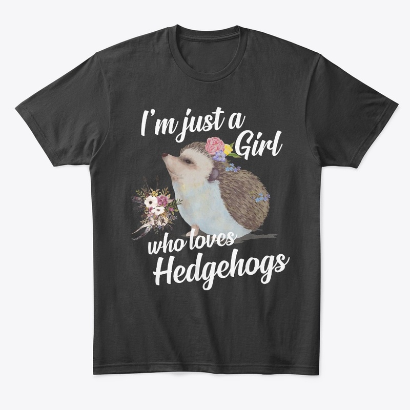 Girl Loves Hedgehogs Watercolor Style