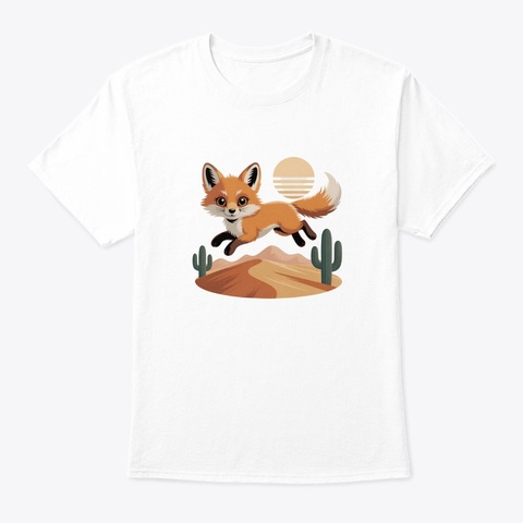 Desert Fox White T-Shirt Front