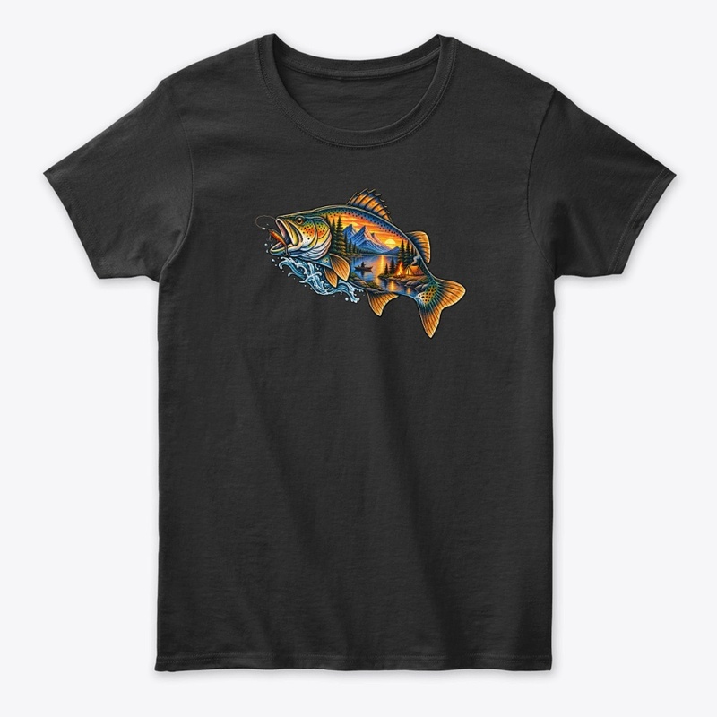 Fishing Adventure Trout T-Shirt Design