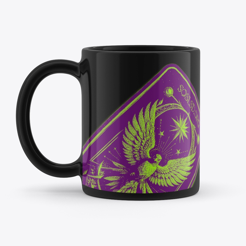 Survivor Tarot blk mug mystic grn/purp
