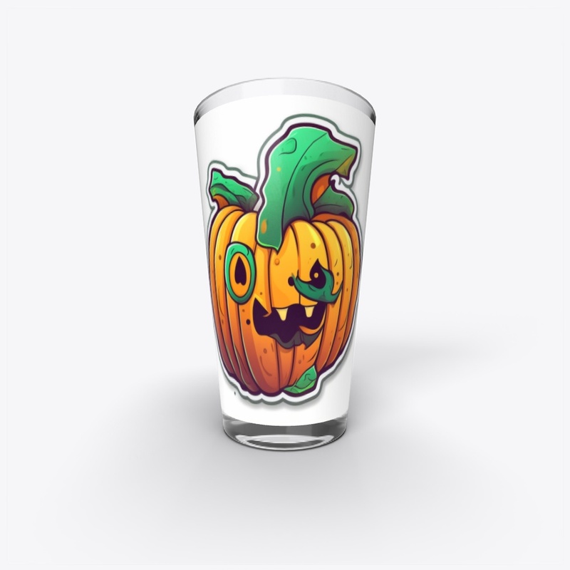Pint Glass,Haloween pumpkin