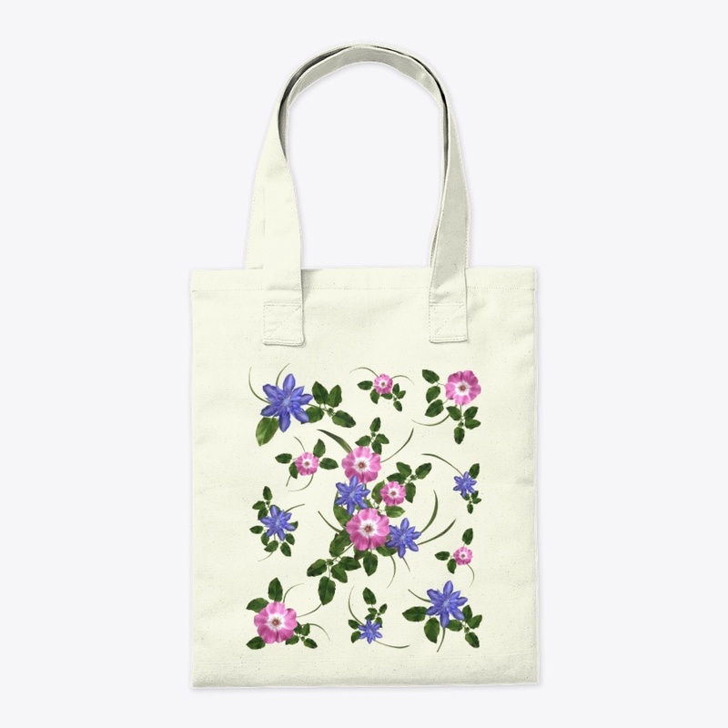 Abstract Floral pink blue green