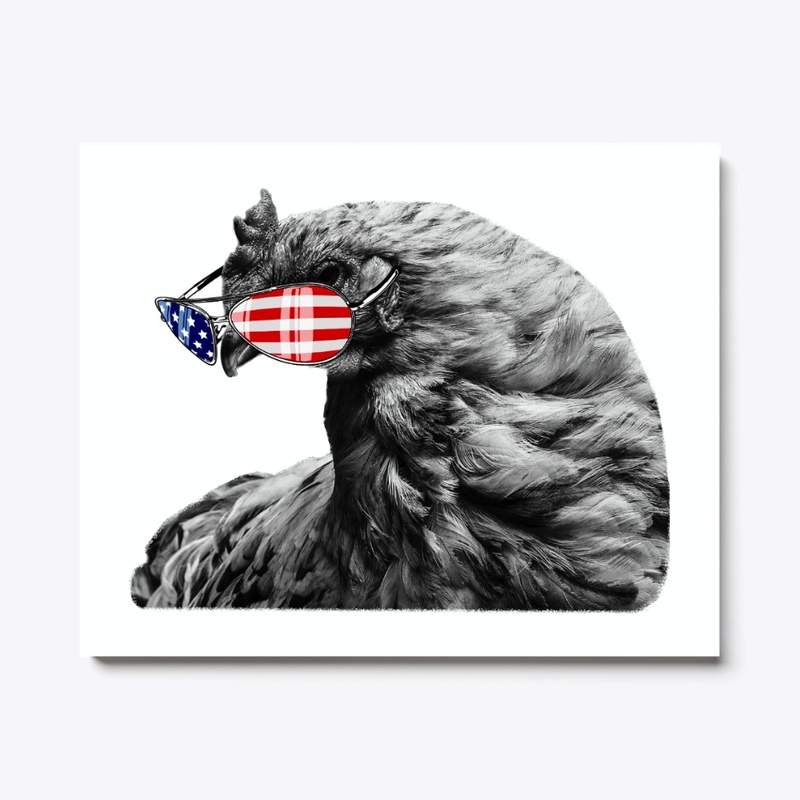 Vintage American Flag Patriot Chicken