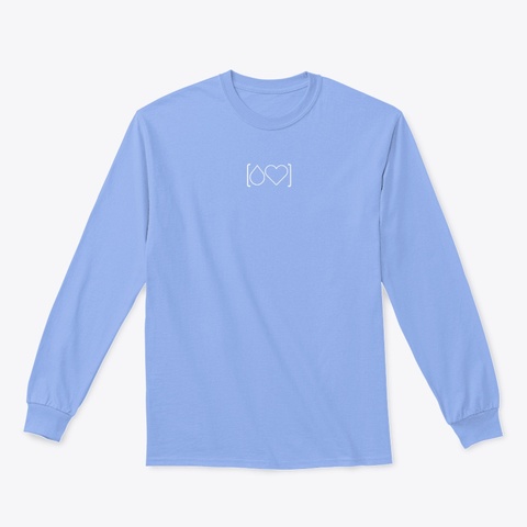 [Raining Love White] Long Sleeve Shirt Light Blue T-Shirt Front