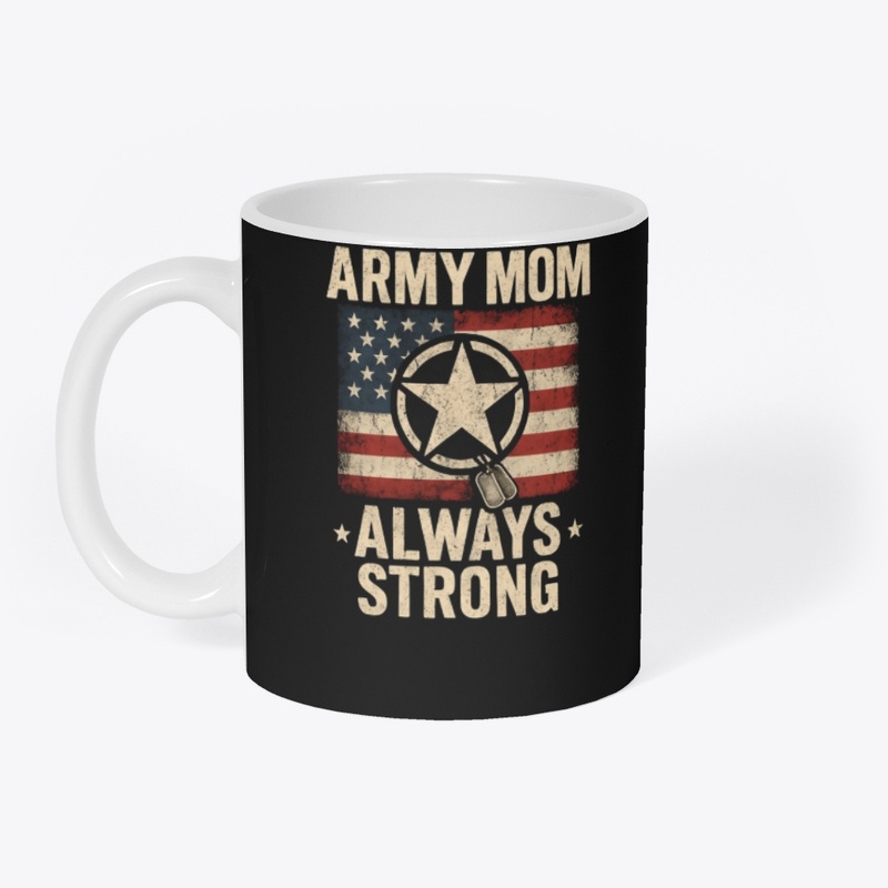 Army Mom Strong USA Flag Graphic