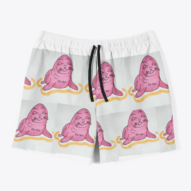 Div Jen All-Over Print Men's Swim Trunks