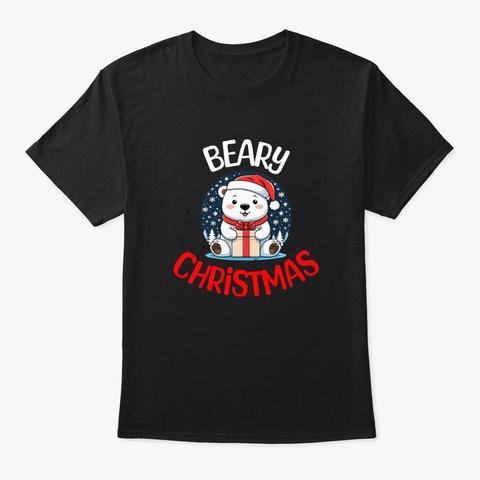 Beary Christmas Classic T Shirt Black T-Shirt Front