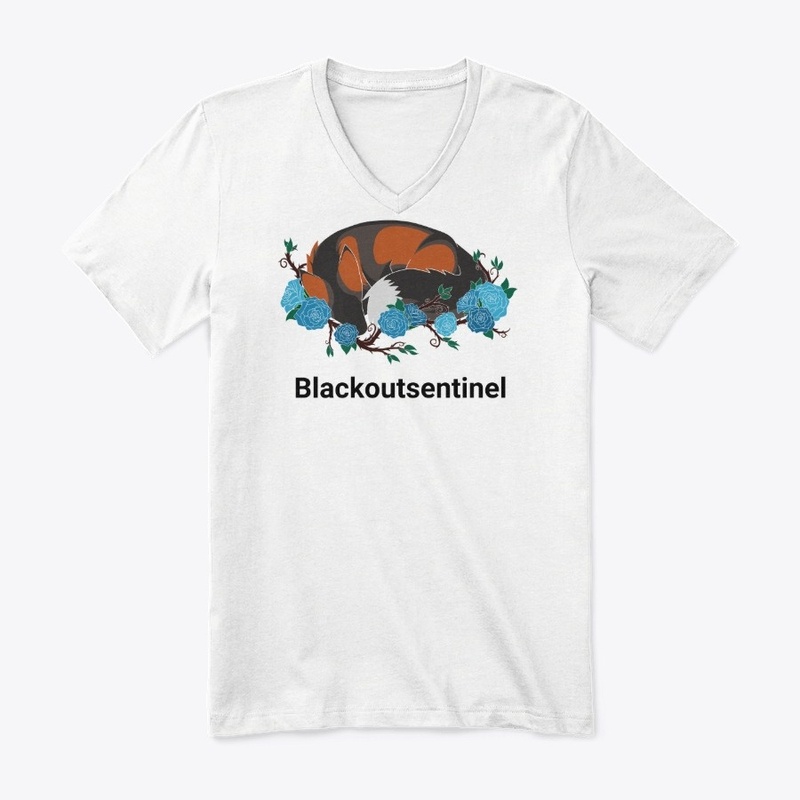 Laying fox with roses 2