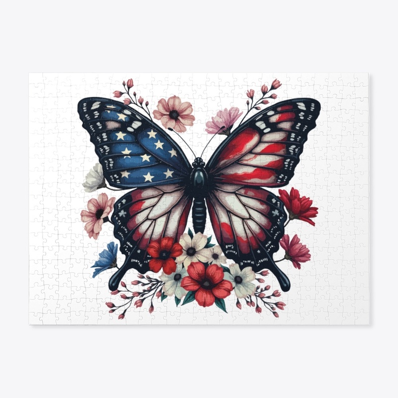 Patriotic Butterfly 4th of July USA Flag