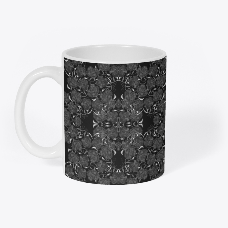 Gray Roses on Black