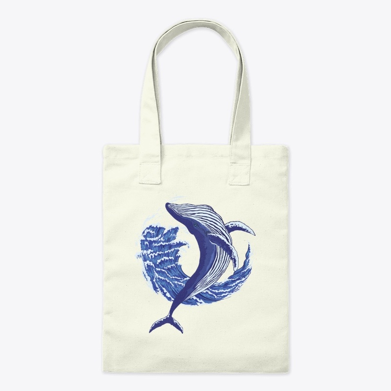 Blue Whale in the Waves