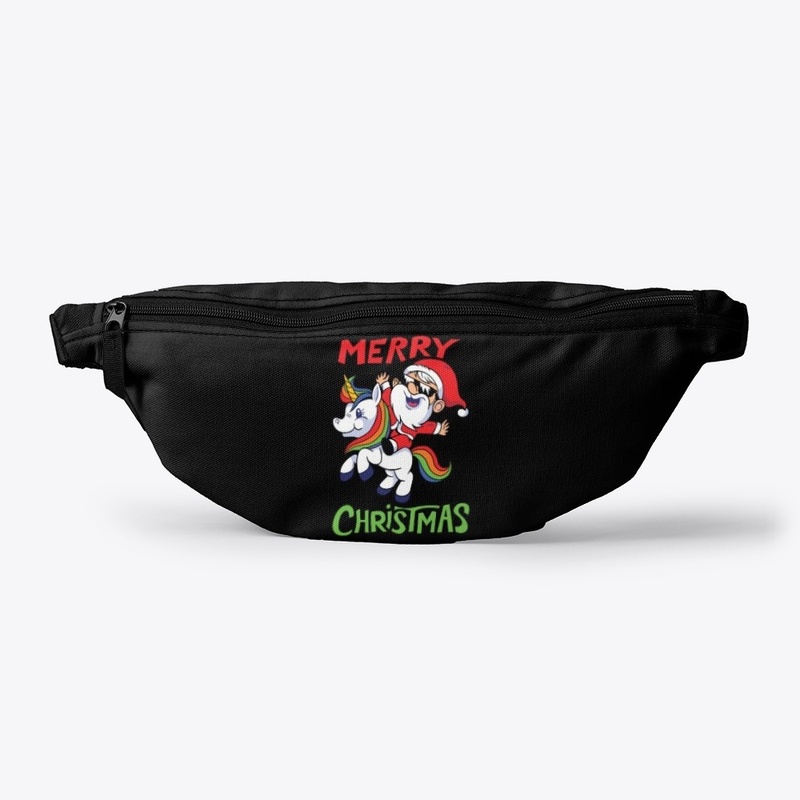 Santa Claus Riding a Unicorn 