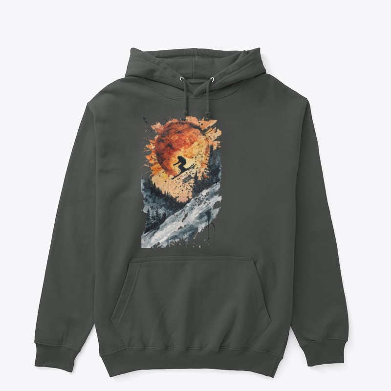 an apparel with a person skeing